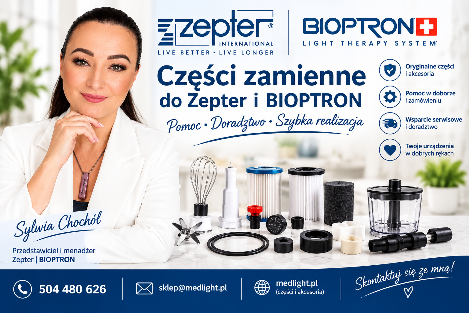 Akcesoria i części wymienne do produktów Zepter Bioptron
